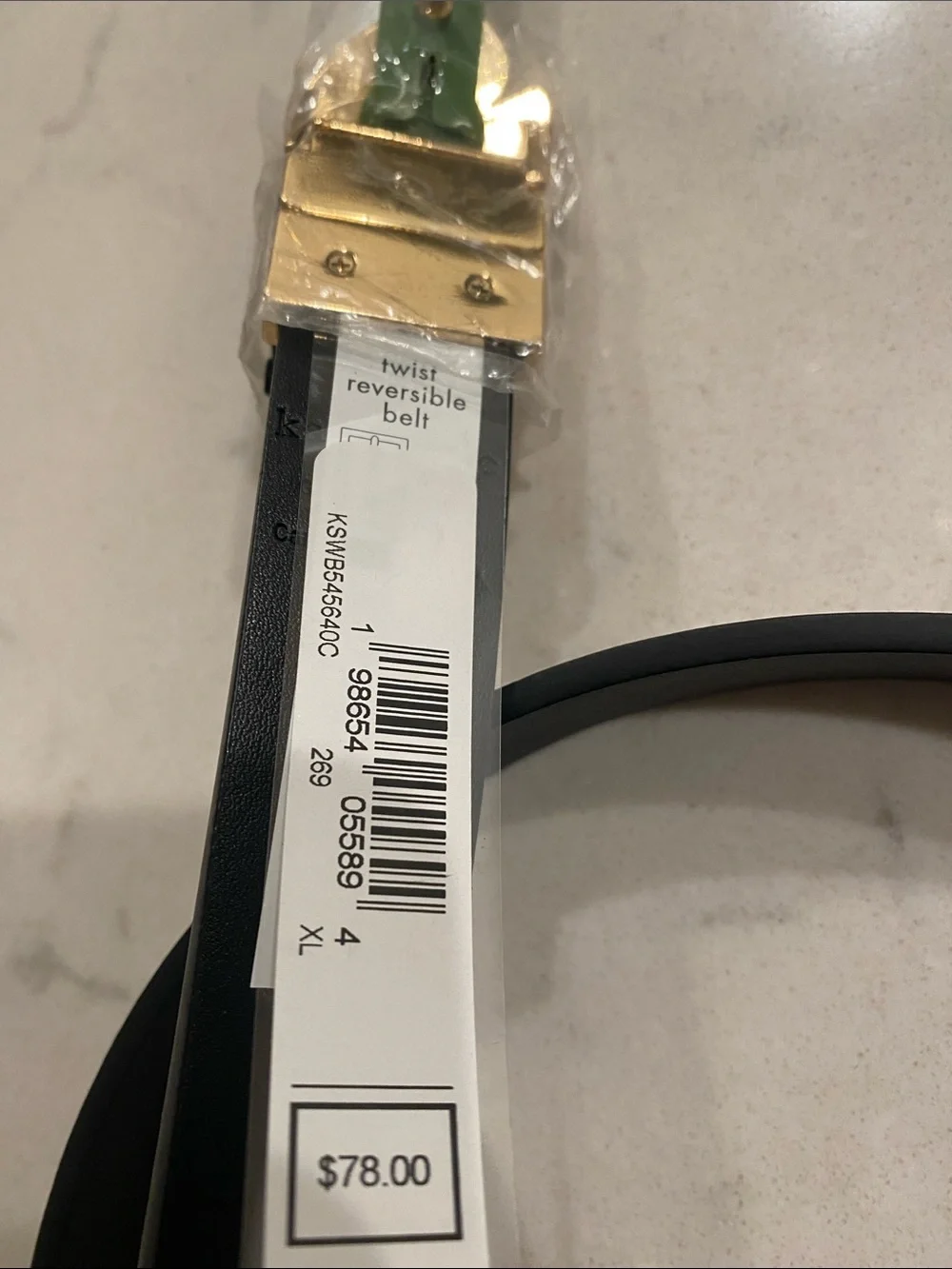 Kate Spade Reversible Leopard Strap Belt with Gold Heart Buckle